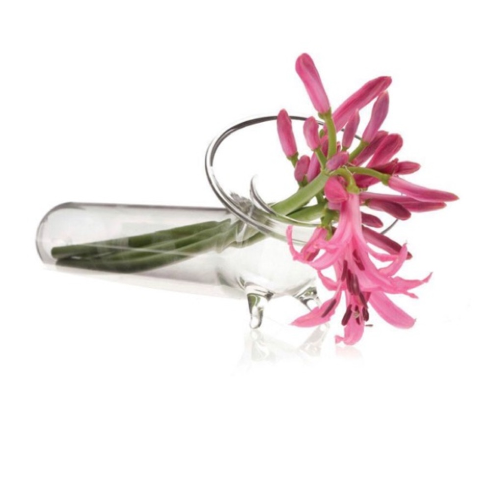 CLEAR LOW BUD VASE   BRAND NEW!!